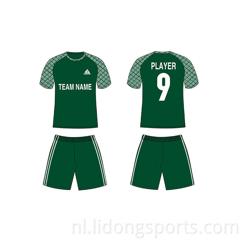 Lidong Custom Design Logo goedkoop volledig set kit voetbal uniform OEM nieuw model sublimatie printen voetbalshirt